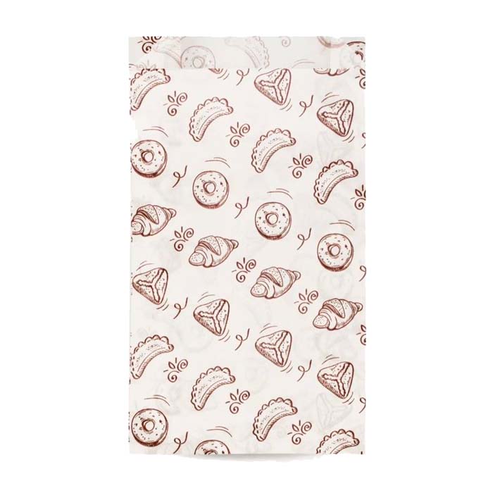 s Пакет бумажный БЕЛЫЙ "ВЫПЕЧКА" жиростойкий 250*140+60мм (Ф100,К2500)