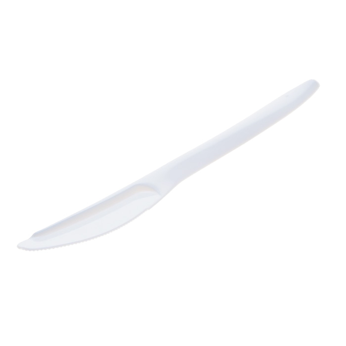 s Нож столовый БИО-пластик белый 160мм КК(Ф100, К1000)