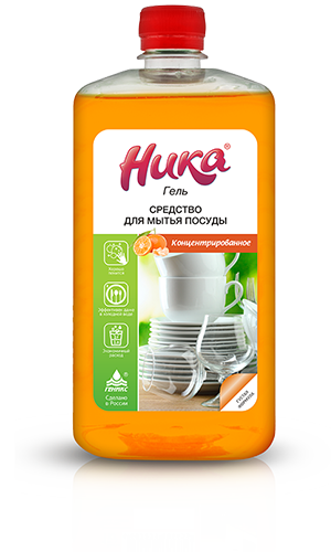 S Средство концентрированное для мытья посуды "Ника Гель", 1 кг. ПЭТ