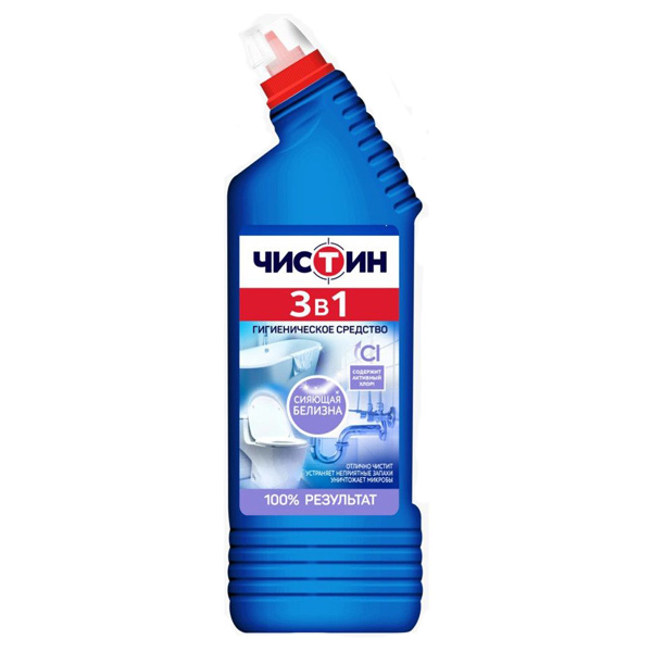 S Средство для уборки туалета 750г ЧИСТИН "3 в 1", акт хлор 