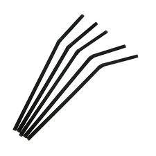 S Трубочка для коктейля гофрированная с изгибом чёрная 5*240мм AVIORA (250шт/уп)