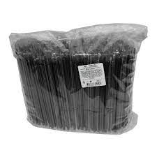 S Трубочка для коктейля 8х240 мм прямая чёрная в инд. ПП-упаковке AVIORA (250шт/уп)