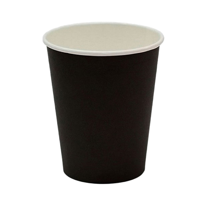 s Стакан бумажный 350 мл. ЧЁРНЫЙ 1сл (Ф50, К1000)