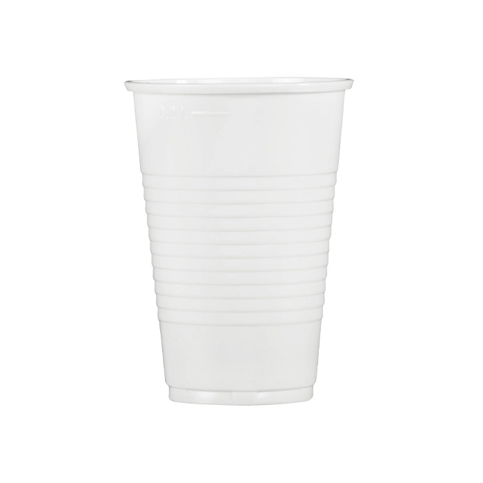s Стакан белый пластик 200 мл.(Ф100, К4000)