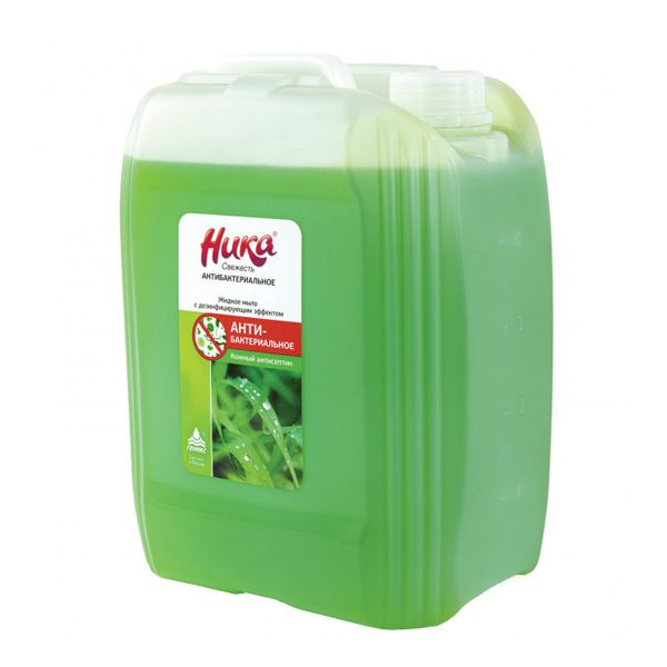 s Мыло жидкое с дез. эф. (кож. антисептик) "Ника-свежесть антибактериальное", кан. 5.0 л