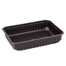 s Контейнер пластик ЧЁРНЫЙ жёсткий 1,0 л О (179*132*63мм) (Ф100, К500)