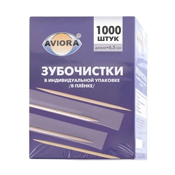 S Зубочистки бамбуковые в инд. БУМАЖНОЙ упаковке AVIORA (Ф1000 К30)