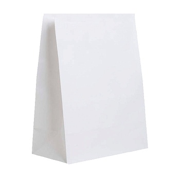 S Пакет бумажный БЕЛЫЙ, с прямоугольным дном без ручек, размер 320х180х340 мм (Ф1, К300)