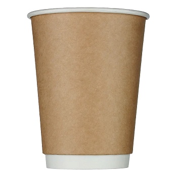 s Стакан бумажный 350 мл  КРАФТ 2сл (Ф25, К500)
