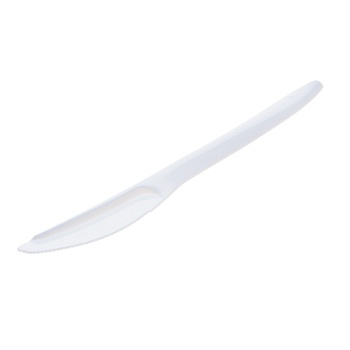 s Нож столовый БИО-пластик белый 160мм КК(Ф100, К1000)