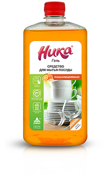 S Средство концентрированное для мытья посуды "Ника Гель", 1 кг. ПЭТ