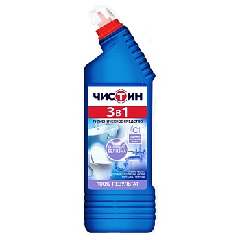 S Средство для уборки туалета 750г ЧИСТИН "3 в 1", акт хлор 