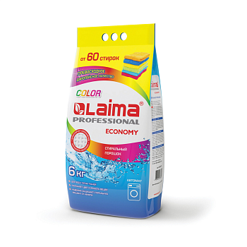 S Стиральный порошок автомат 6 кг LAIMA PROF Color, для всех типов тканей,