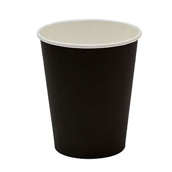 s Стакан бумажный 350 мл. ЧЁРНЫЙ 1сл (Ф50, К1000)