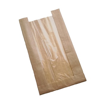 s Пакет бумажный КРАФТ с окном 300*120*60*50-20 (100шт/уп)