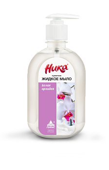 s Мыло жидкое туалетное "Белая Орхидея",  НИКА фл. ПЭТ 0,5 л с дозатором