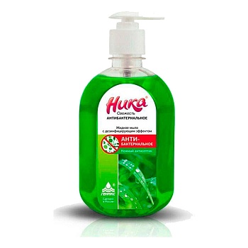 s Мыло жидкое c дез.эф. (кож.антисеп.)  "Ника-свежесть антибактериальное", фл. 0,5л с дозатором