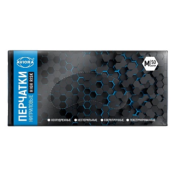 S Перчатки нитриловые HIGH RISK размер M AVIORA (50пар/уп)