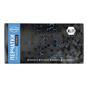 S Перчатки нитрил голубые размер XL Aviora (100шт/уп)