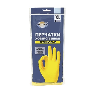S Перчатки латекс хозяйственные размер ХL AVIORA(1пара/уп)